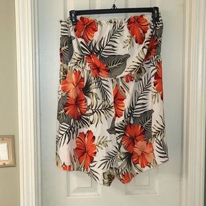 White, orange and green romper